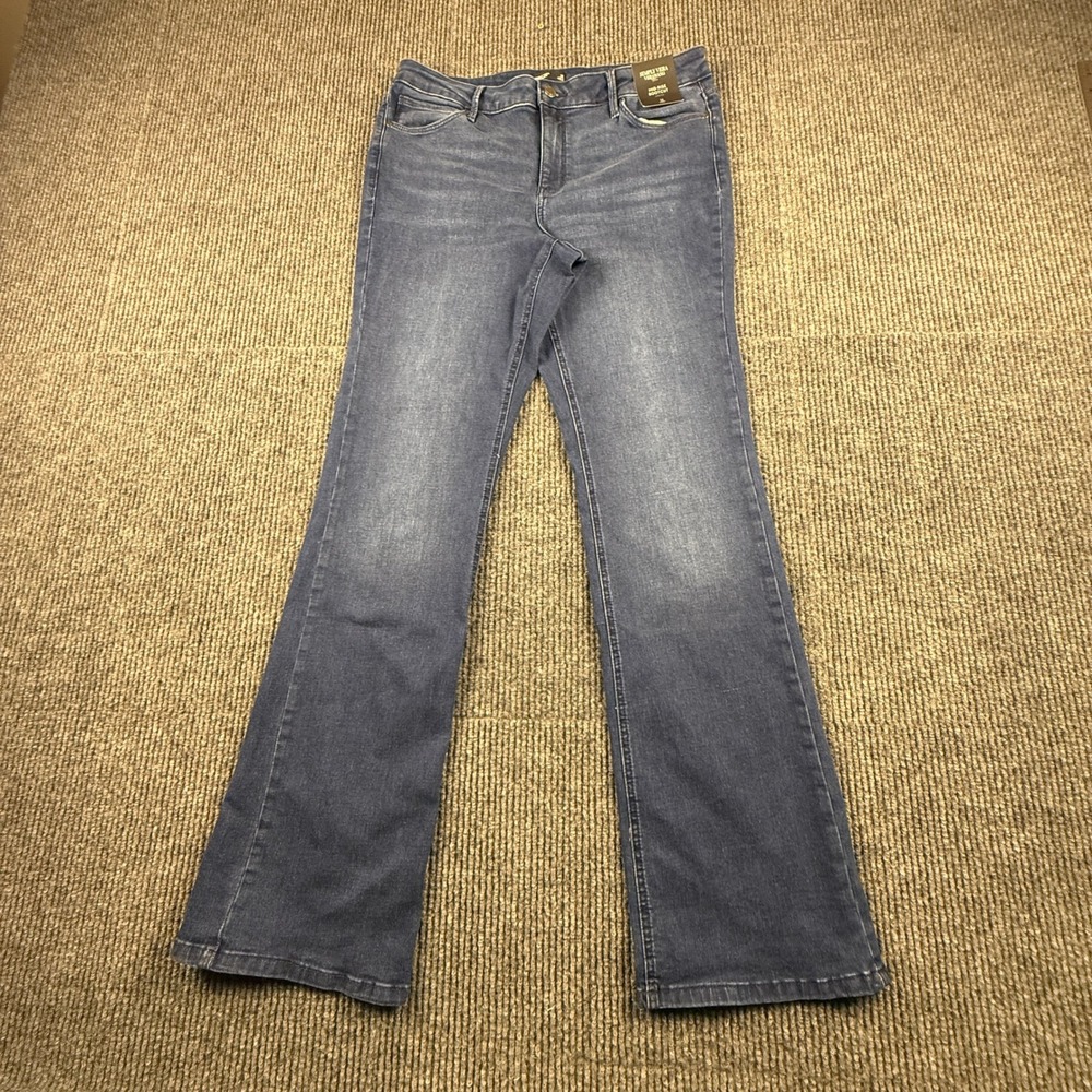 Simply Vera Vera Wang Womens Mid-Rise Bootcut Power Stretch Jeans Blue 14L NWT